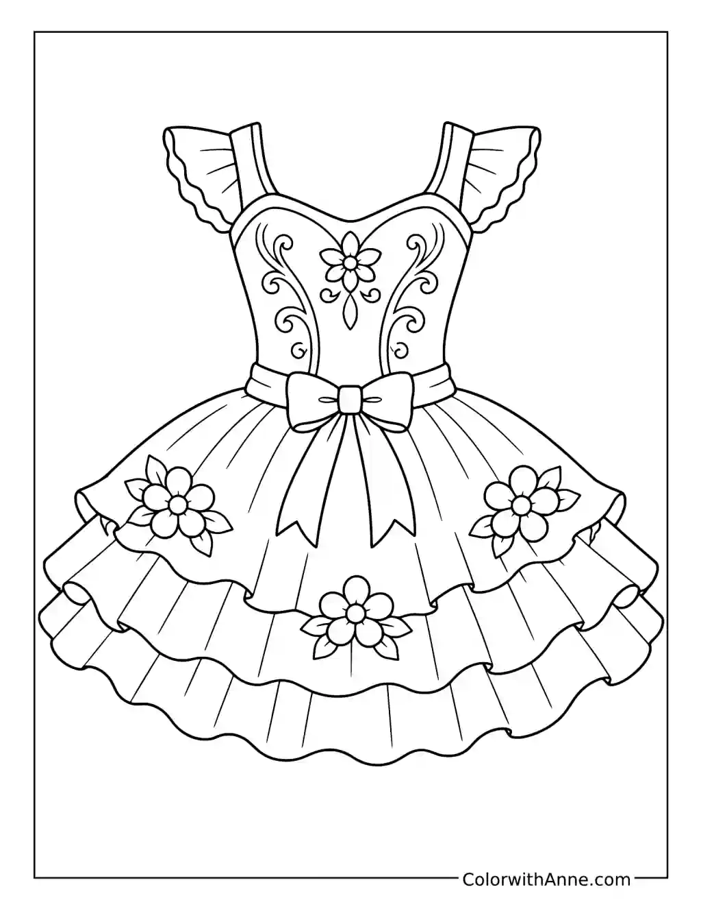 Ballet Tutu Dress coloring page