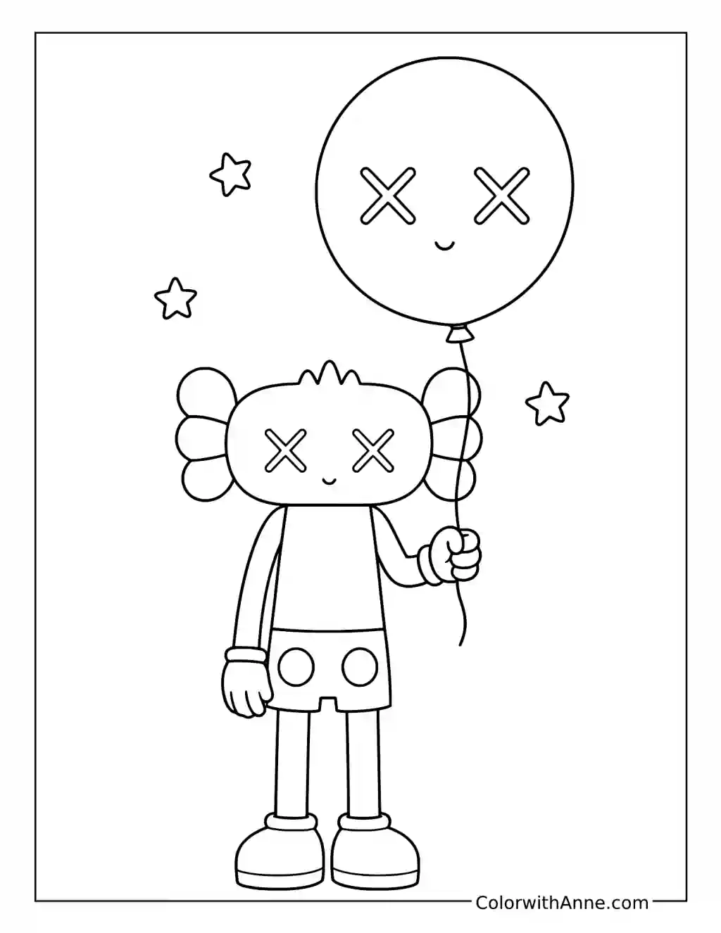 Balloon Celebration X-Eyed Art Toy coloring page
