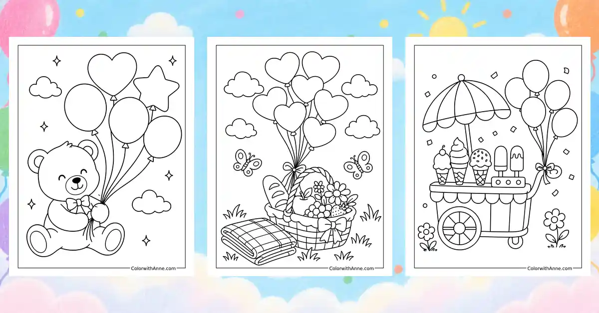 Balloon Coloring Pages banner