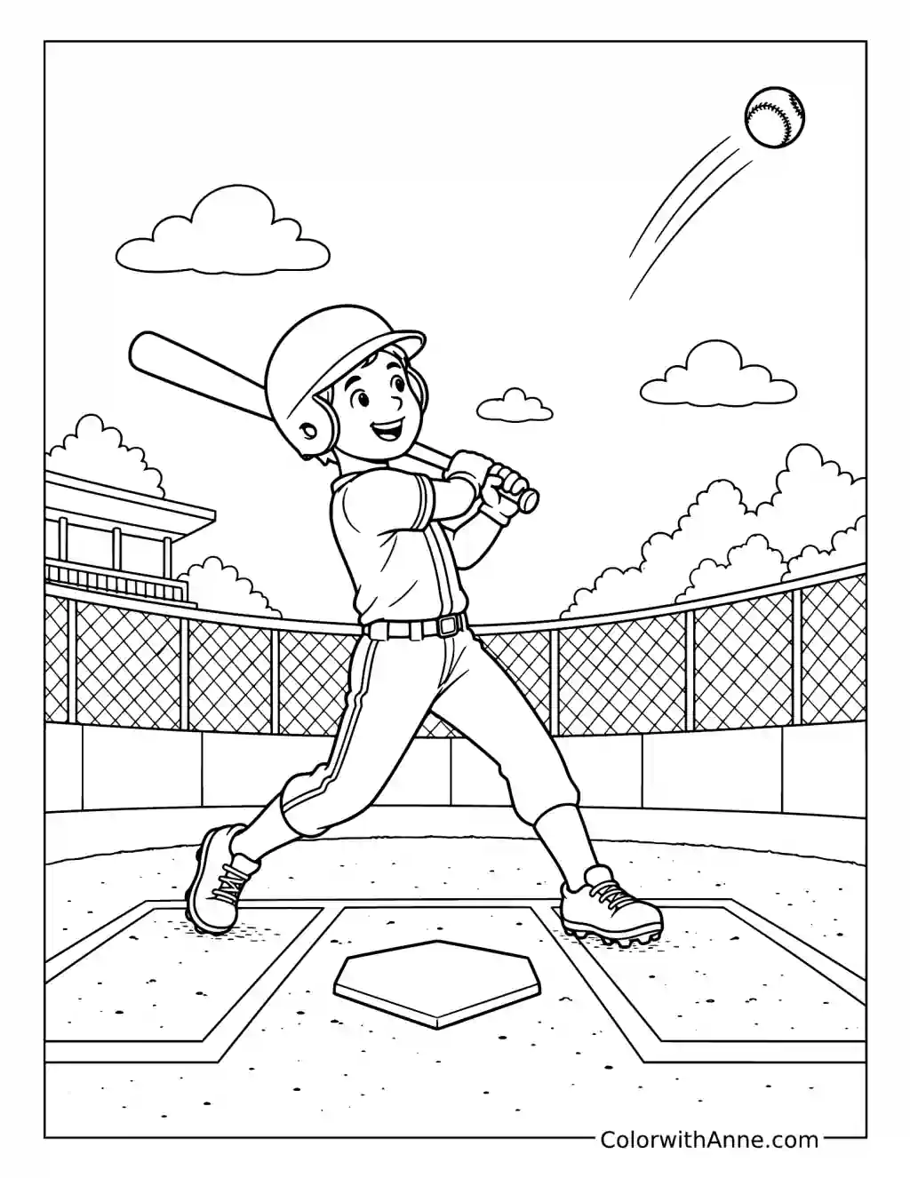 Baseball Home Run coloring page