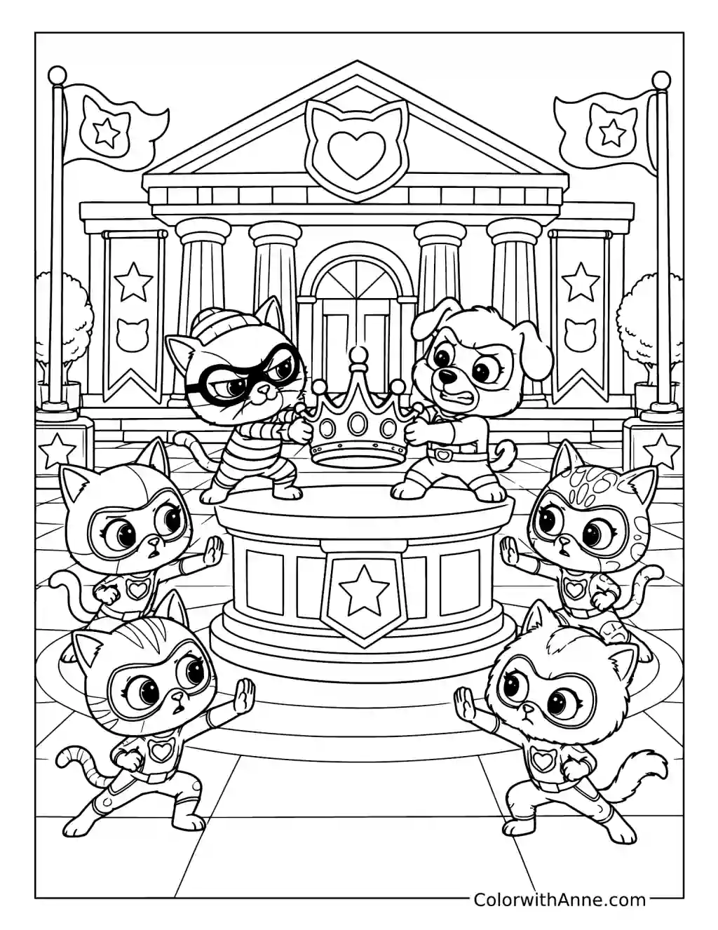 Battle of the Baddies coloring page
