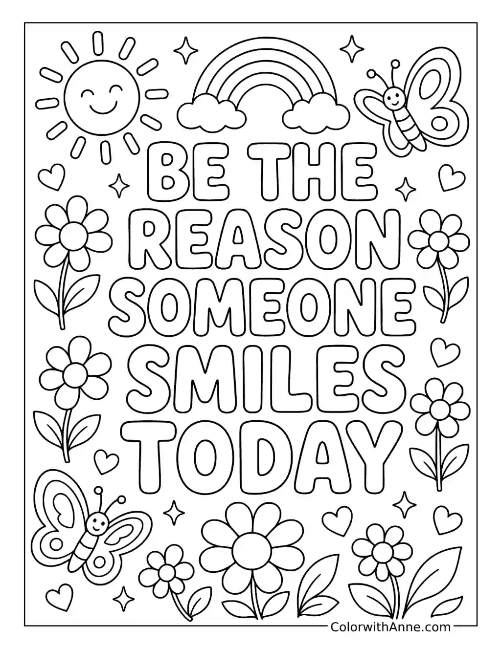 Be the Reason Someone Smiles Today coloring page