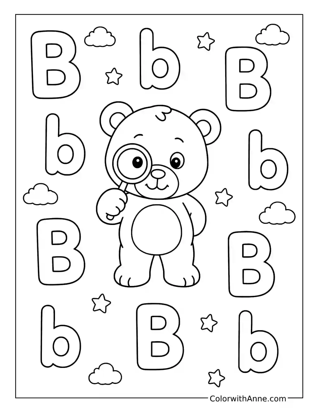 Bear’s Letter B Search coloring page