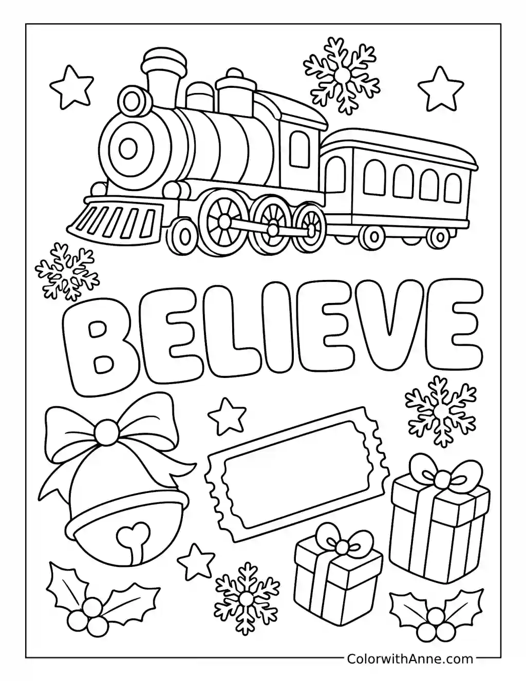 Believe in the Magic of Christmas coloring page