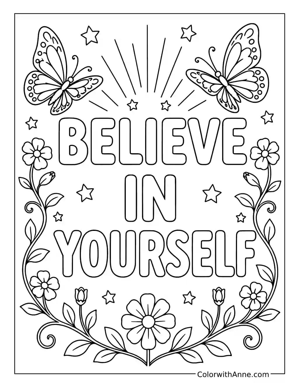 Believe in Yourself coloring page