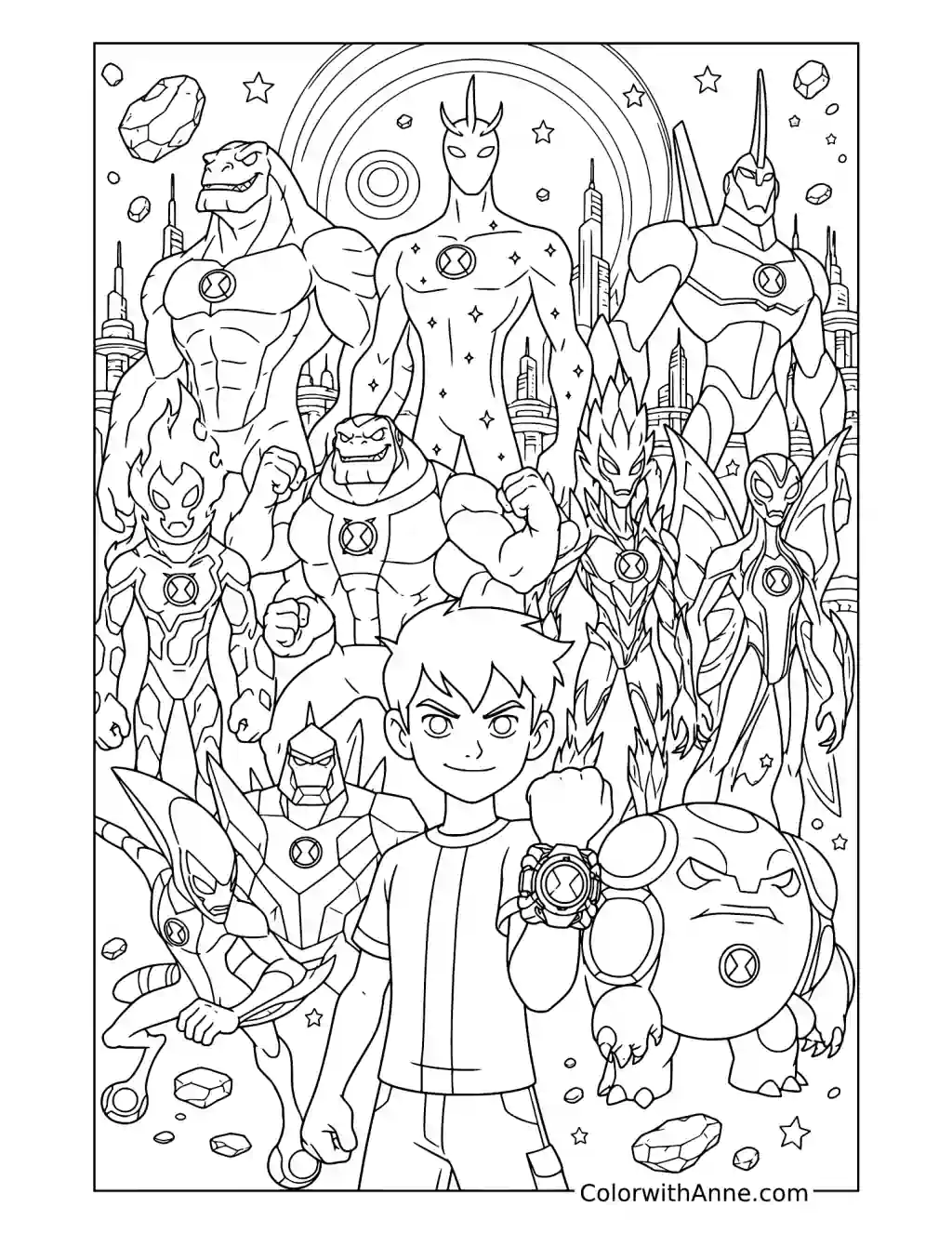 Ben 10 Ultimate Alien Heroes coloring page