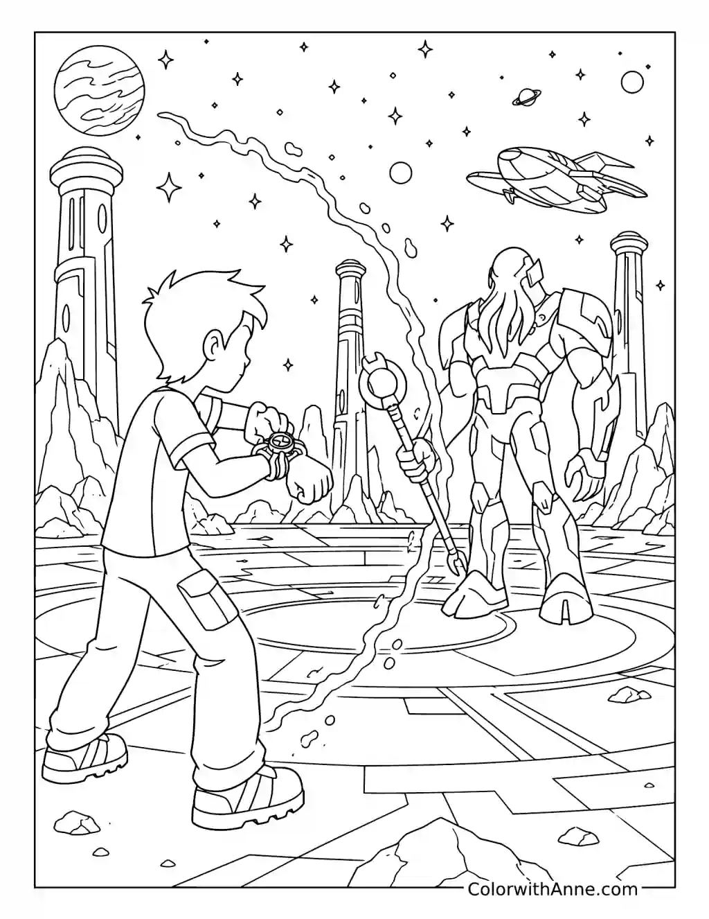Ben 10 Versus Vilgax coloring page