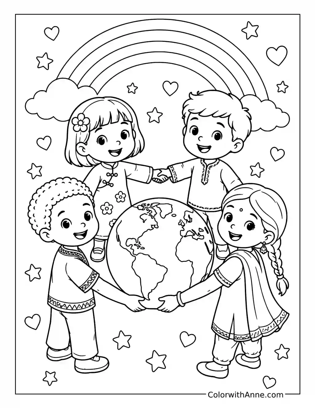 Best Friends Around the World coloring page