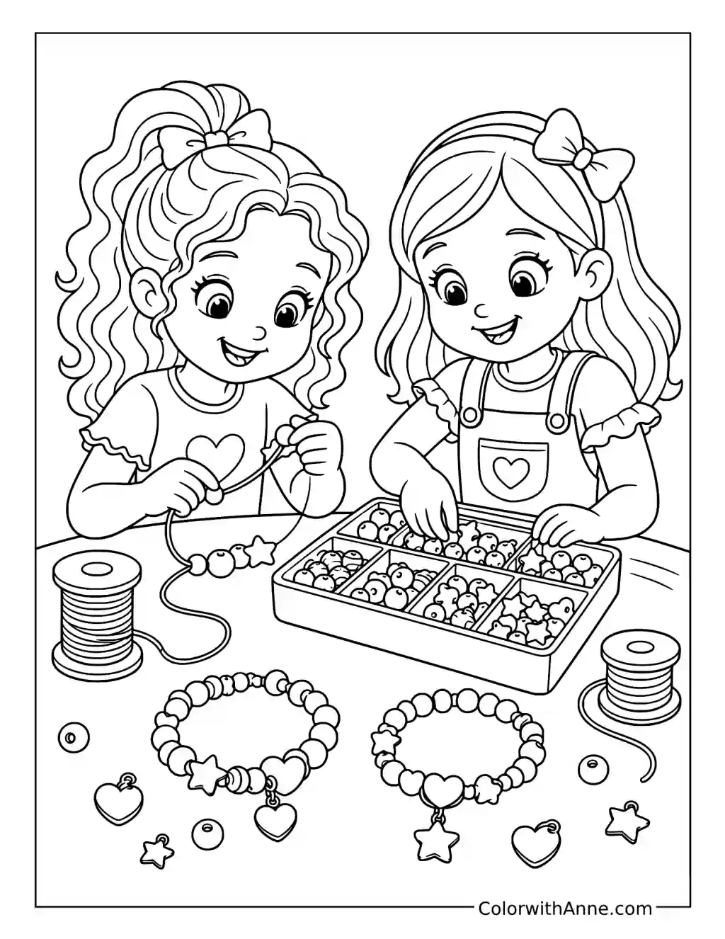 Best Friends Friendship Bracelets coloring page