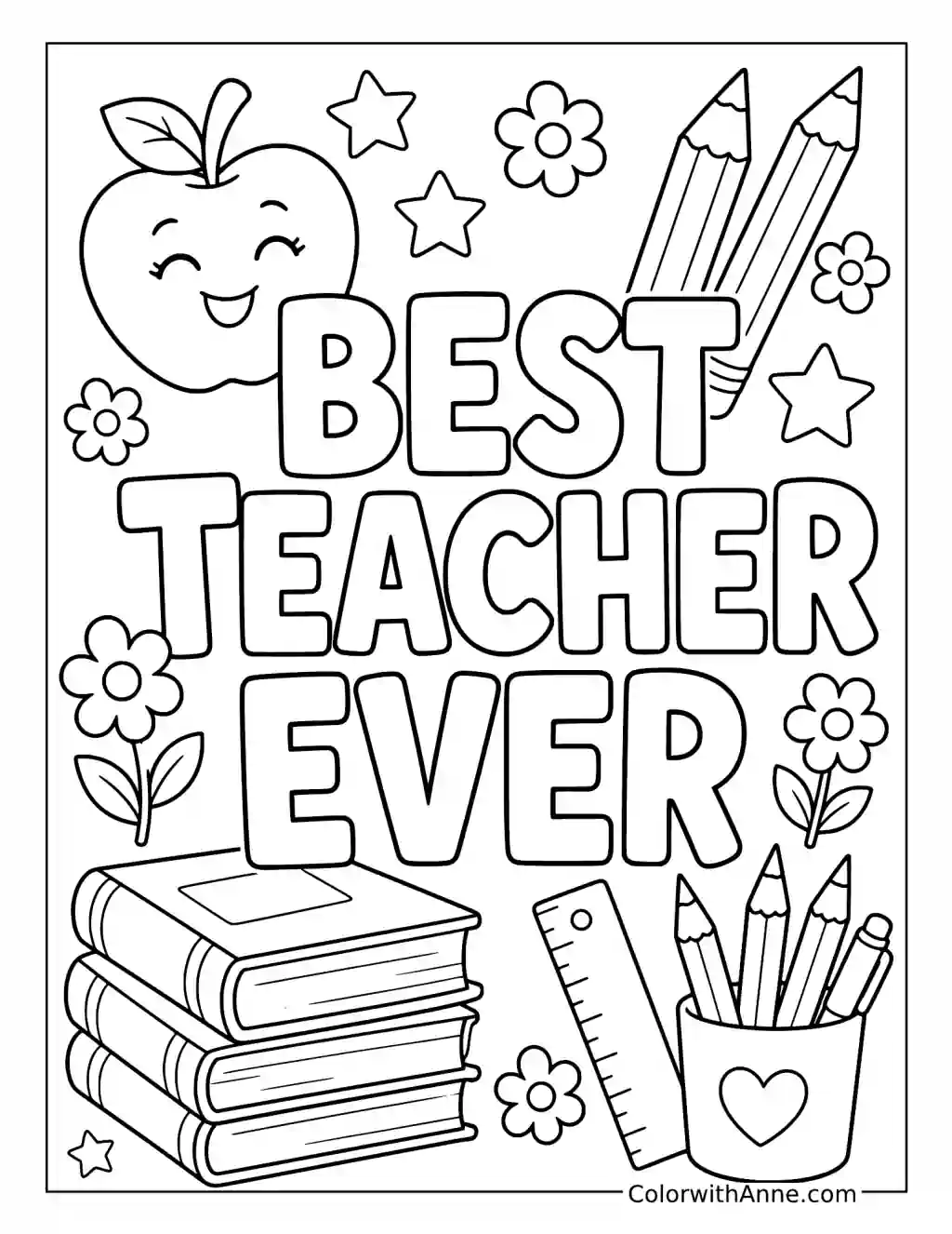 Best Teacher Ever coloring page