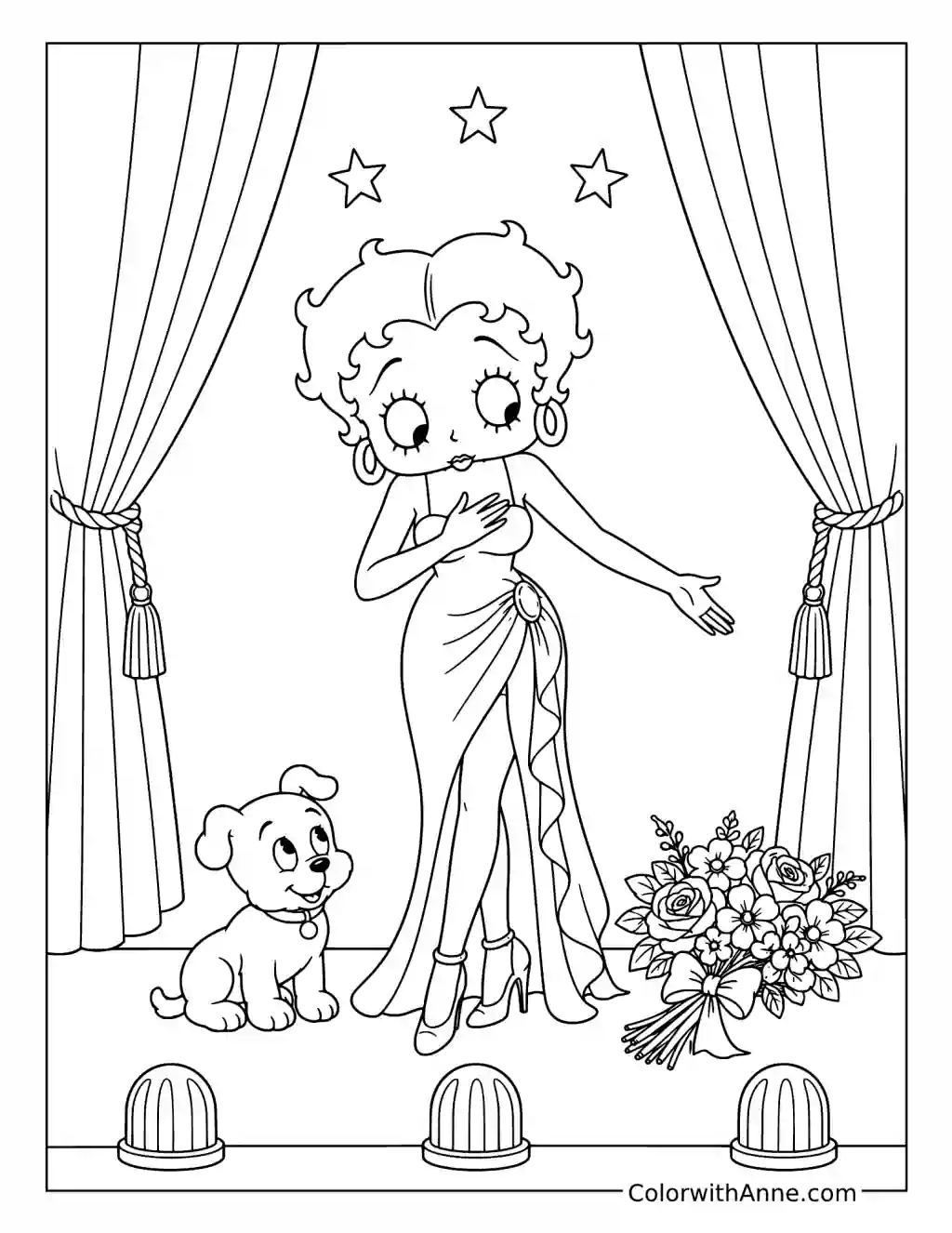 Betty Boop's Final Curtain Call coloring page