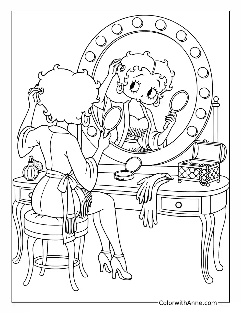 Betty Boop's Hollywood Vanity coloring page