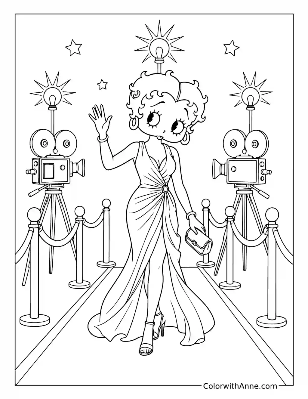 Betty Boop's Vintage Red Carpet Premiere coloring page