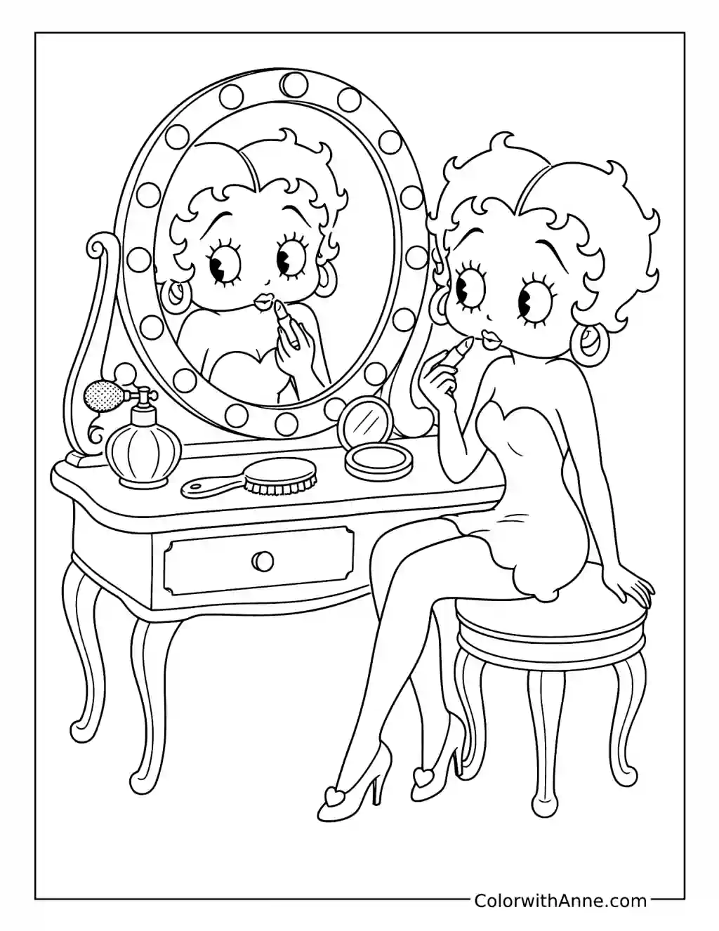 Betty Boop's Vintage Vanity coloring page