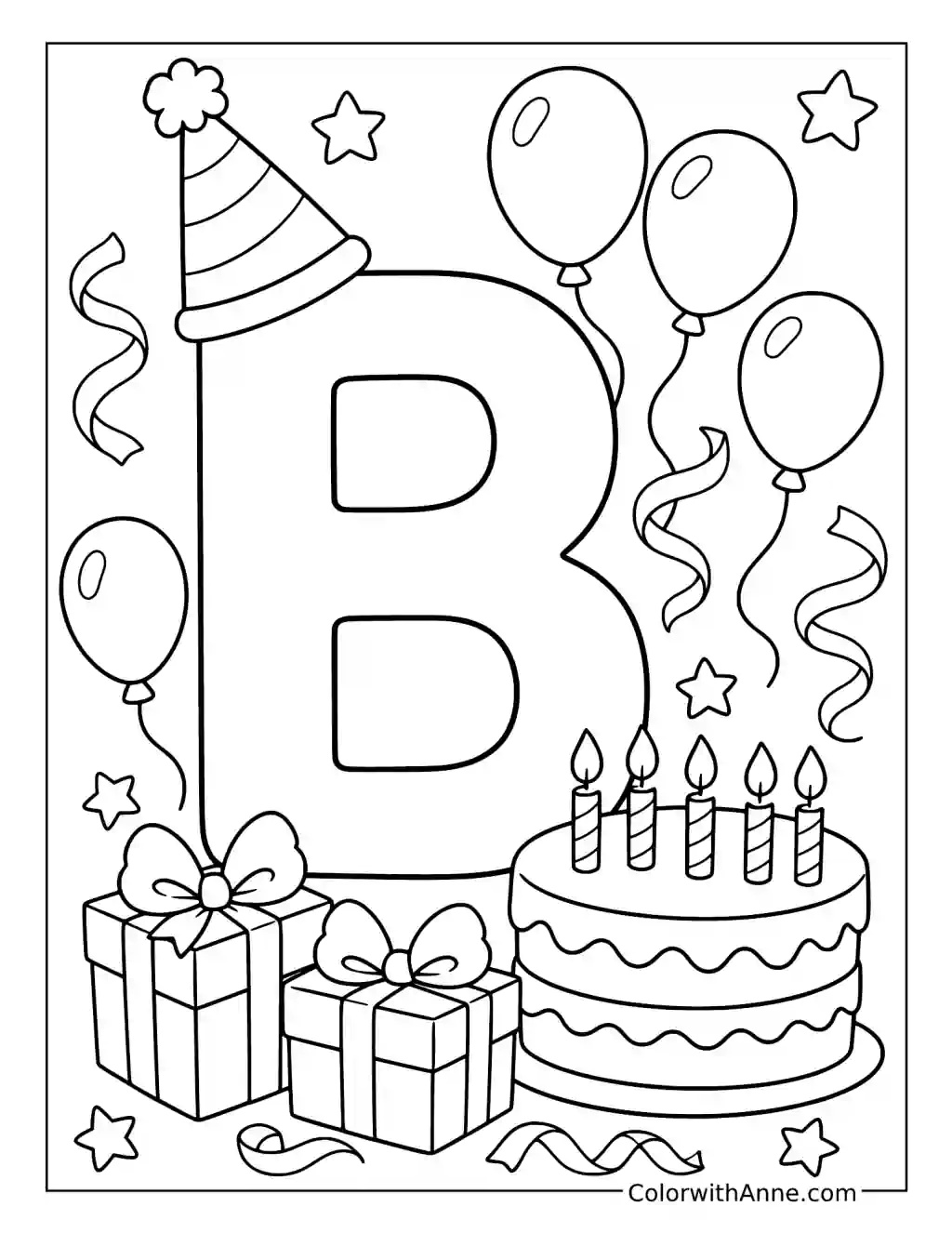 Big Birthday B coloring page