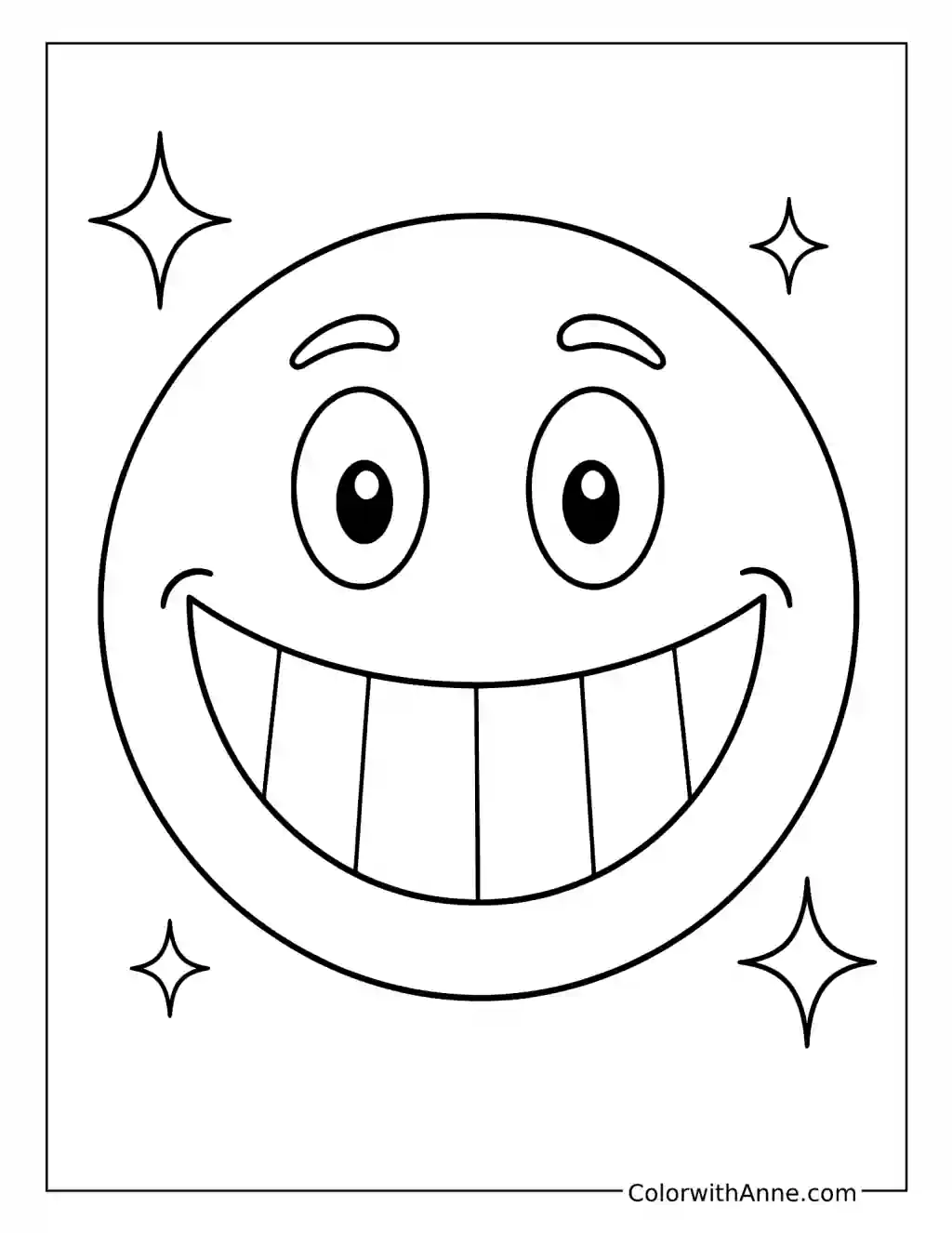 Big Grin Smiley Face coloring page