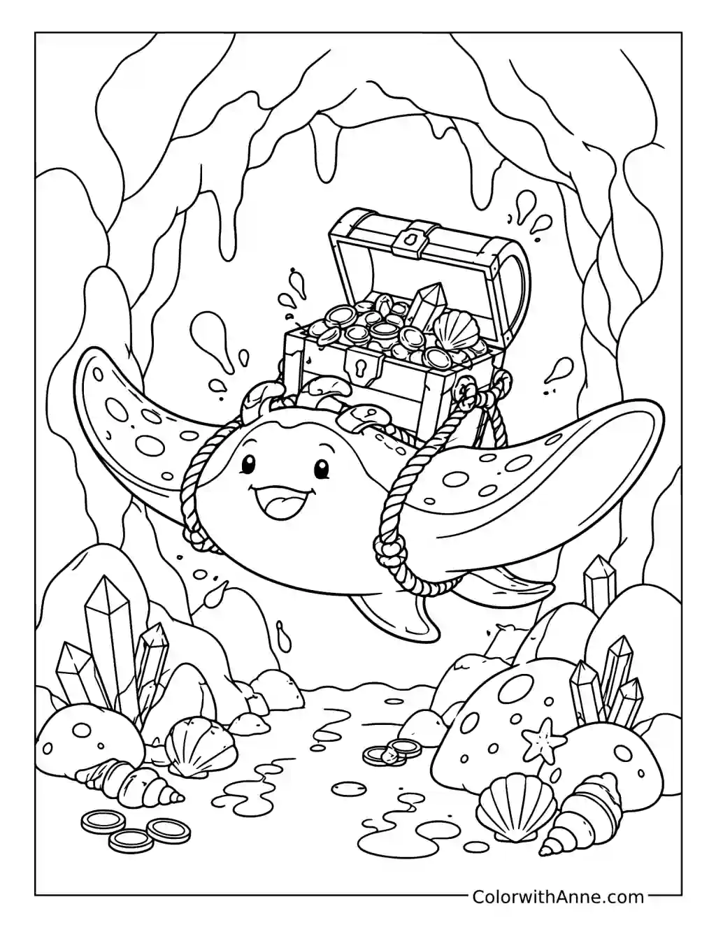 Big Man Carrying Treasure coloring page