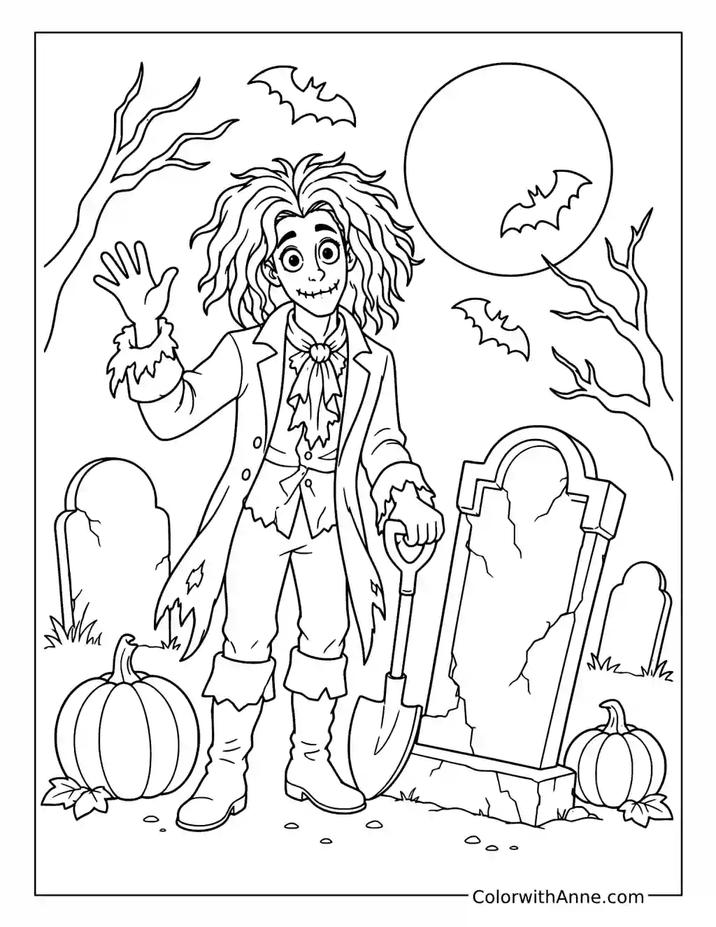 Billy Butcherson in the Graveyard coloring page