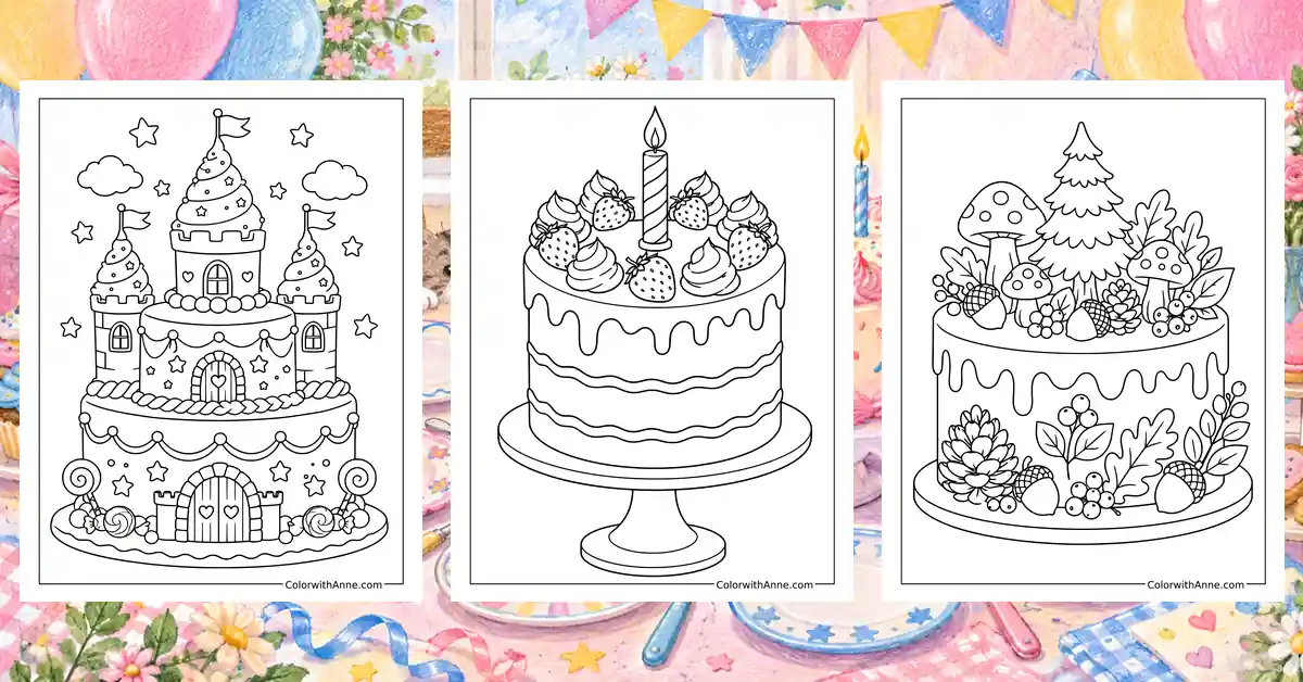 Birthday Cake Coloring Pages banner