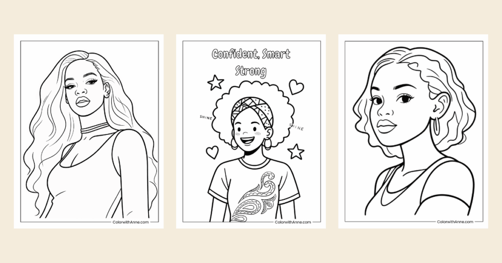 black girl coloring pages banner