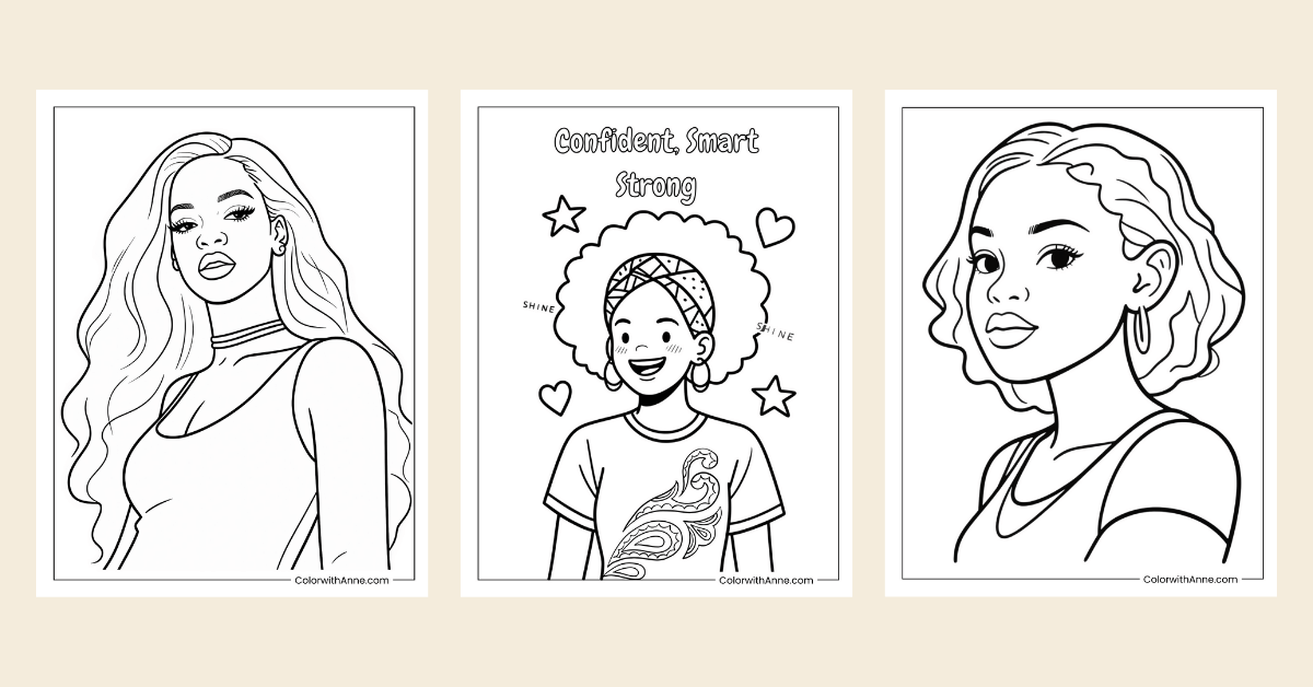black girl coloring pages banner