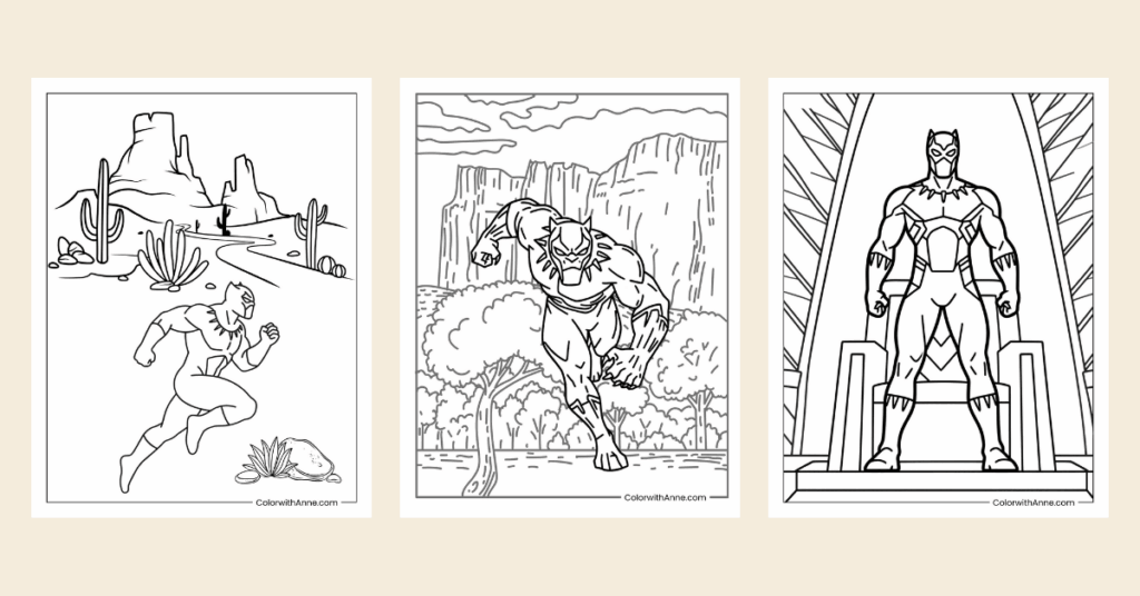 black panther coloring pages banner