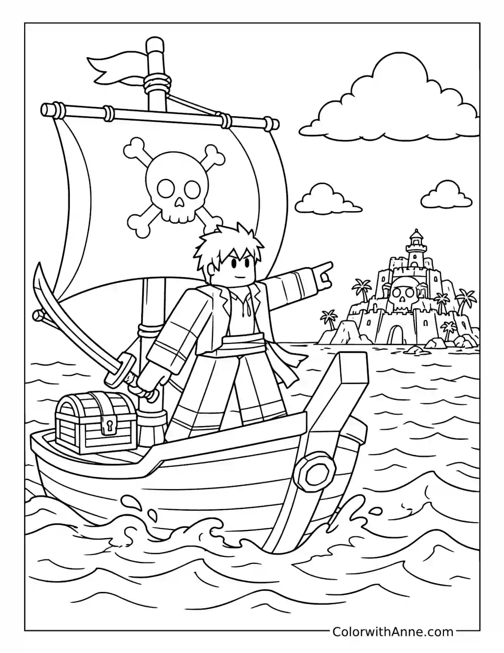 Blox Fruits Pirate Adventure coloring page