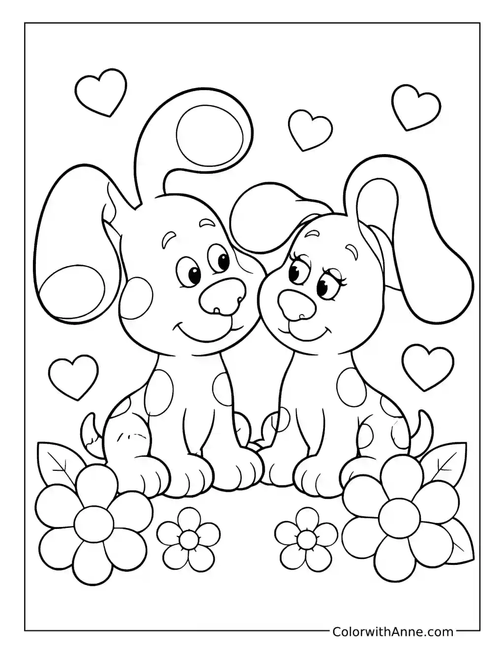 Blue and Magenta Best Friends coloring page
