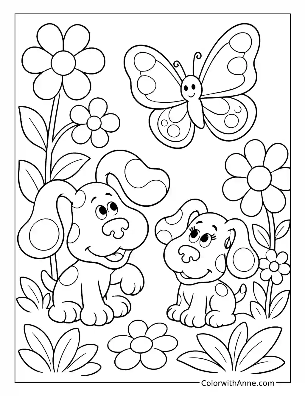 Blue and Magenta in the Butterfly Garden coloring page