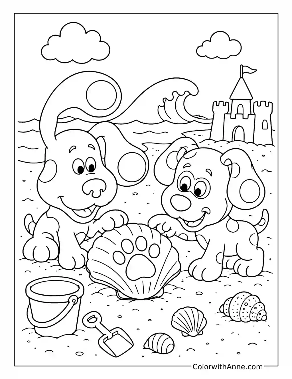 Blue's Beach Treasure Hunt coloring page