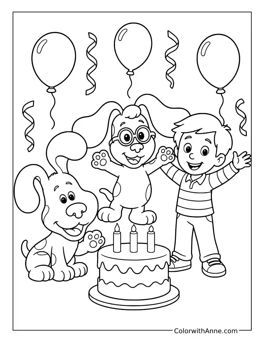 Blue's Birthday Party coloring page