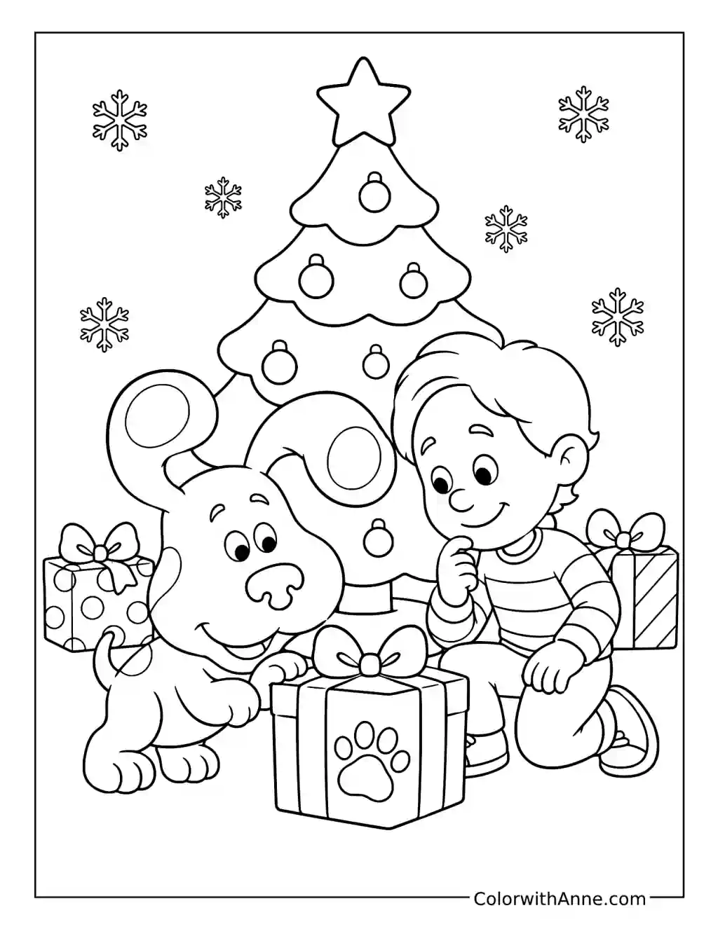 Blue's Christmas Present Clue coloring page