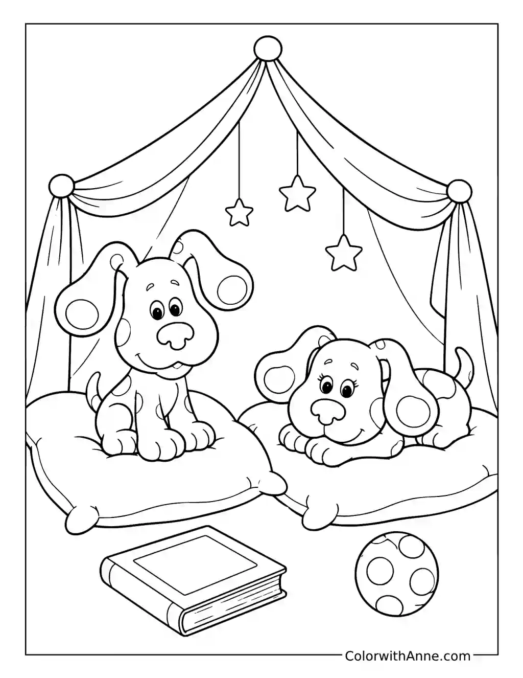 Blue's Cozy Pillow Canopy coloring page