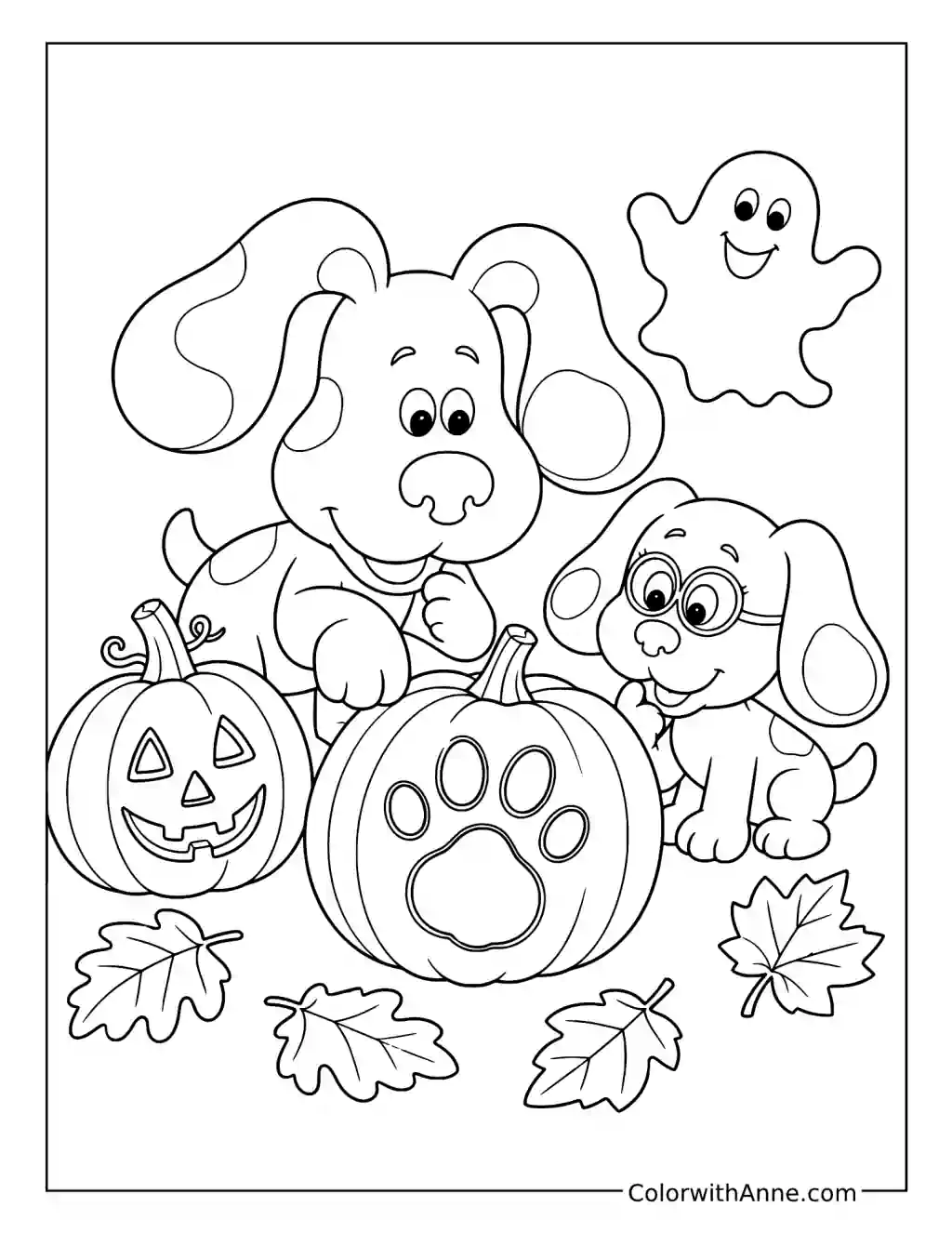 Blue's Halloween Clue Hunt coloring page