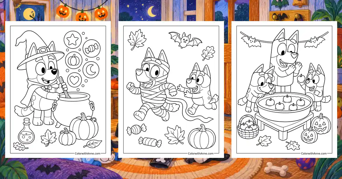 Bluey Halloween Coloring Pages banner