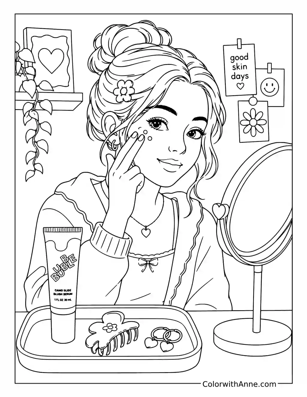 Blush Serum Vanity Moment coloring page