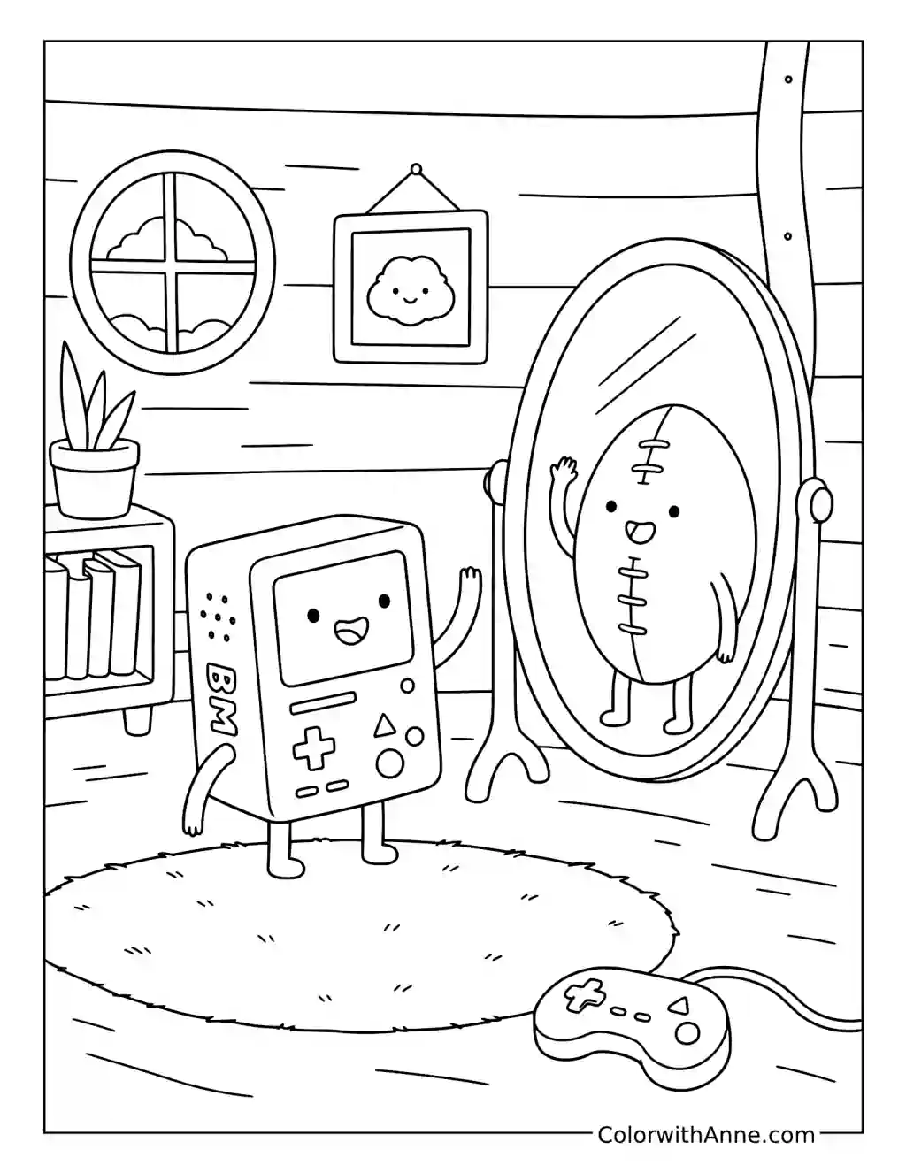 BMO and Football coloring page