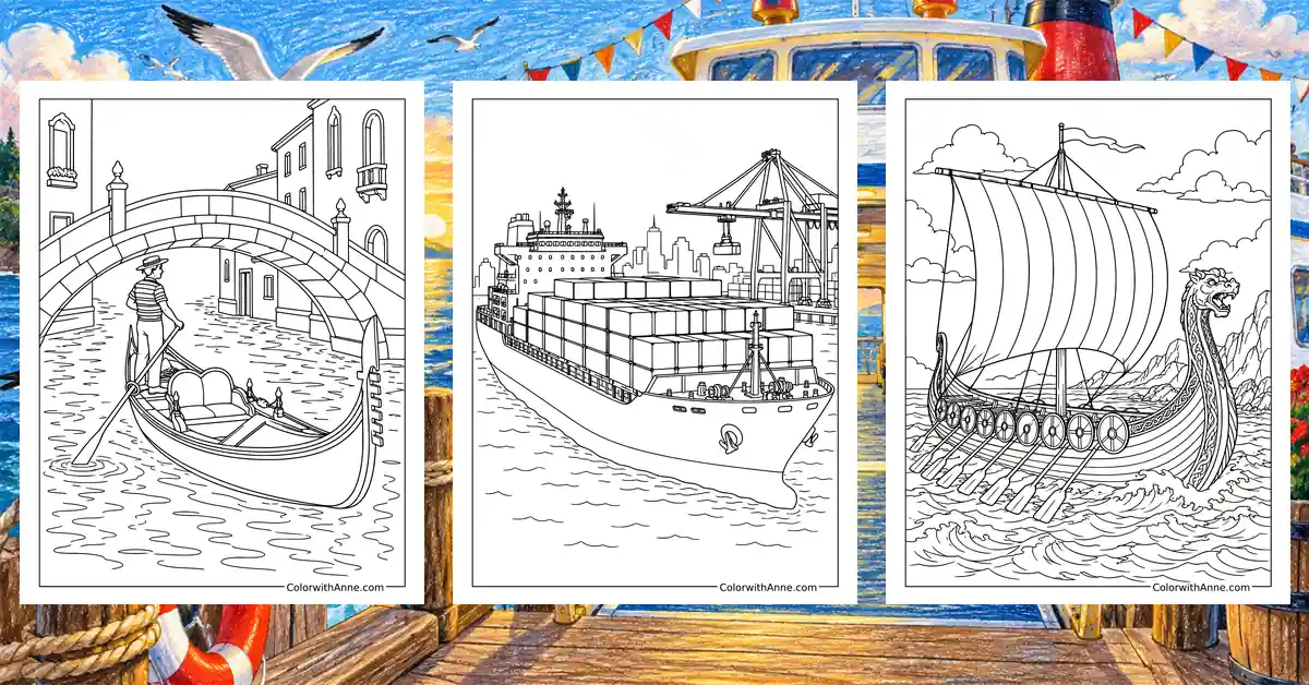 Boat Coloring Pages banner