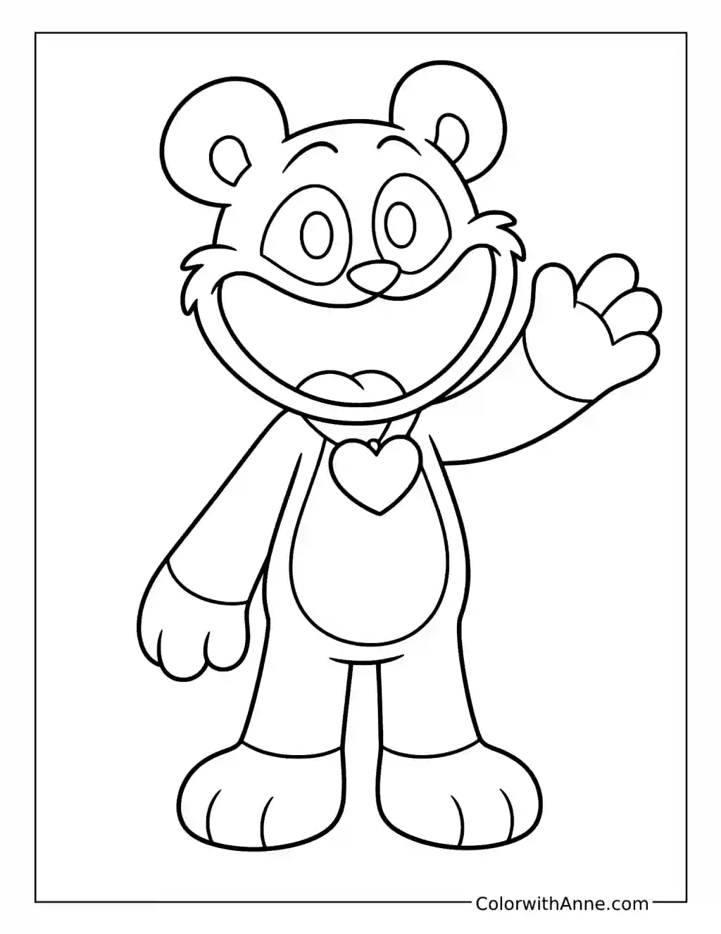 Bobby BearHug Waving Hello coloring page
