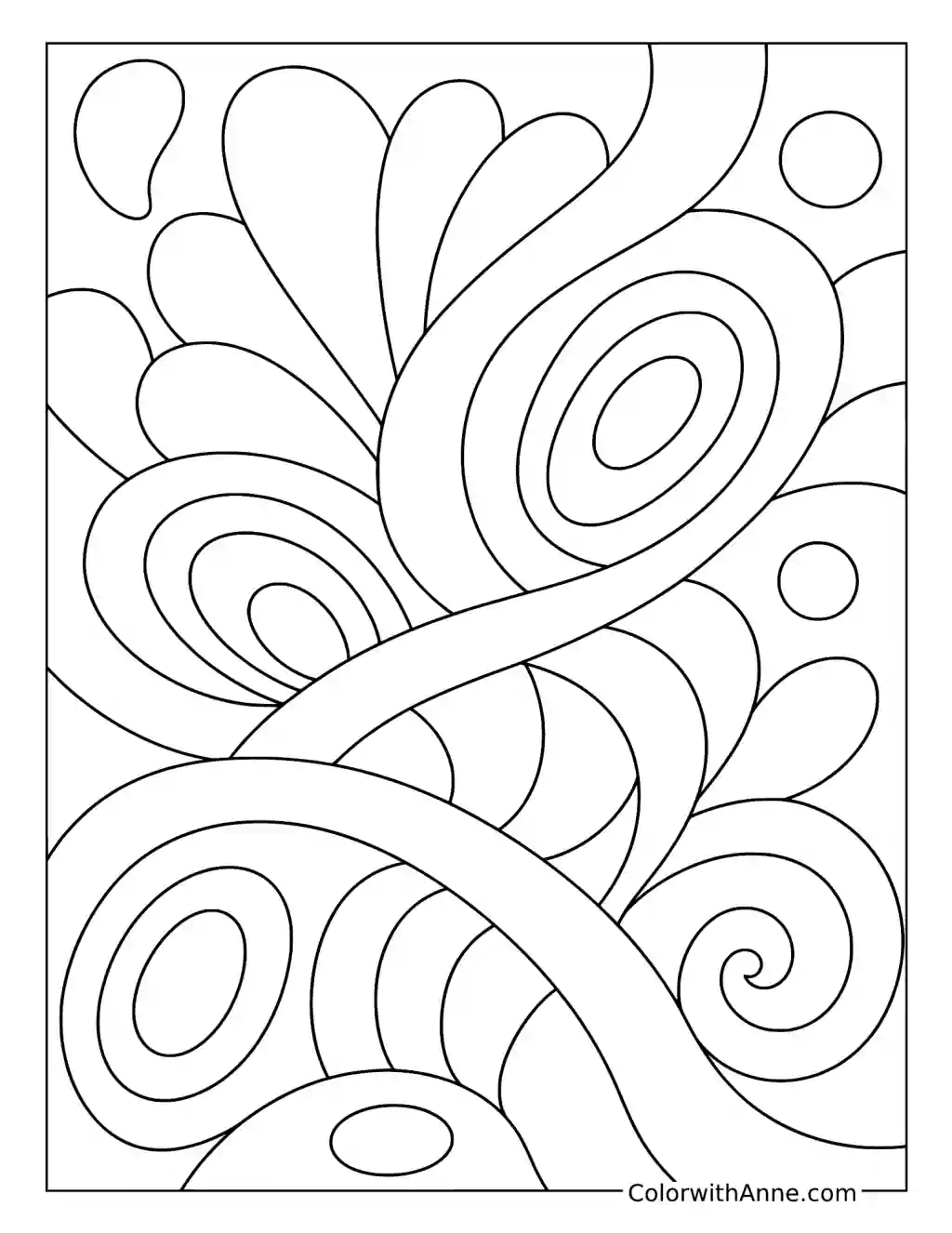 Botanical Ribbon Harmony coloring page