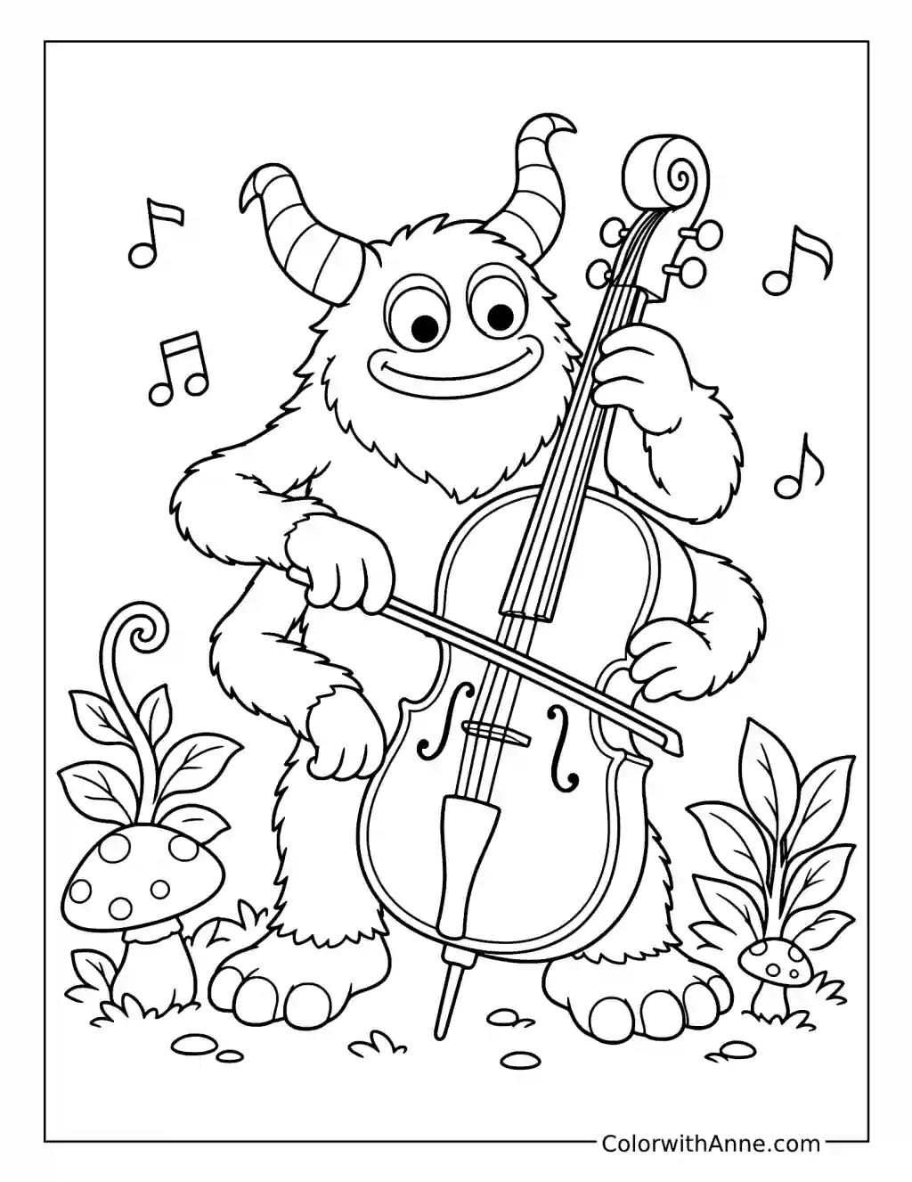 Bowgart Cello Performance coloring page