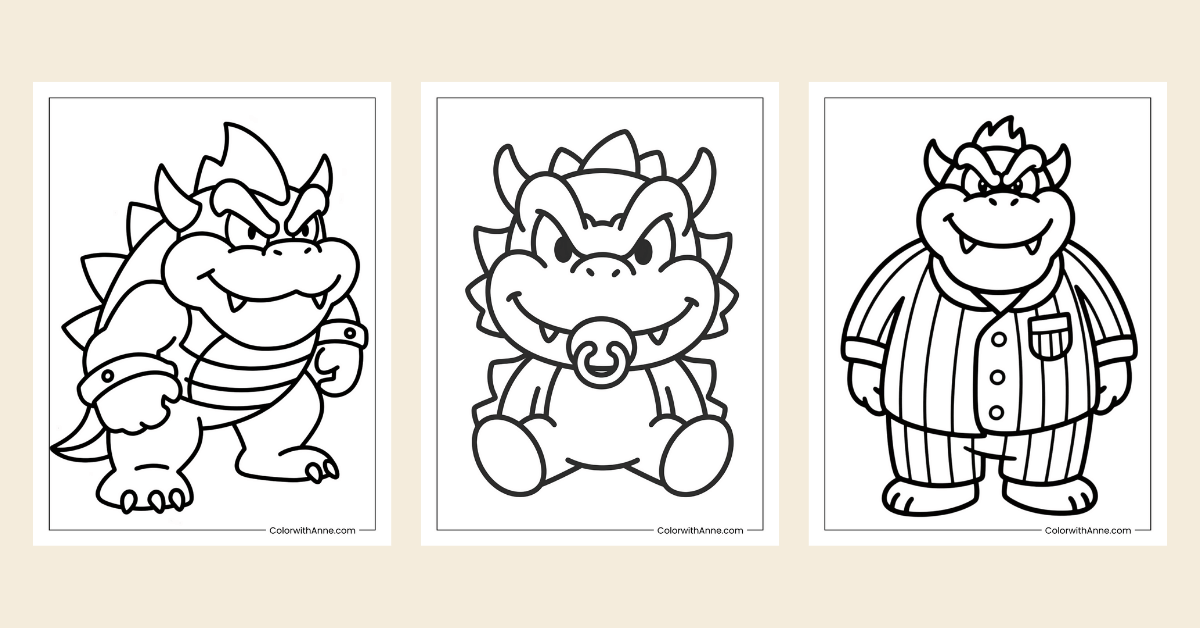bowser coloring pages banner