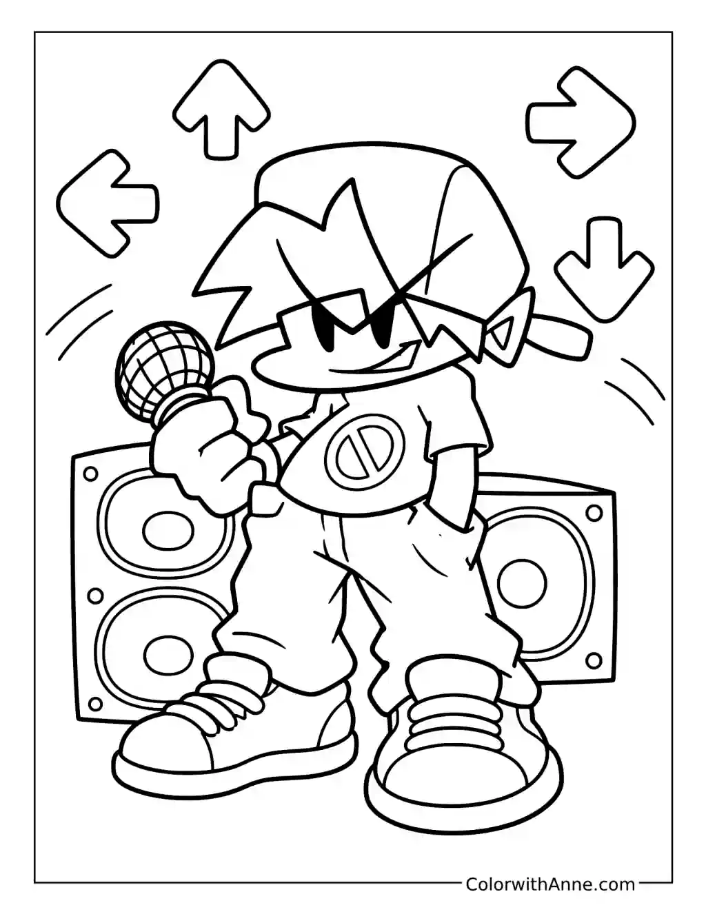 Boyfriend Microphone Performance coloring page