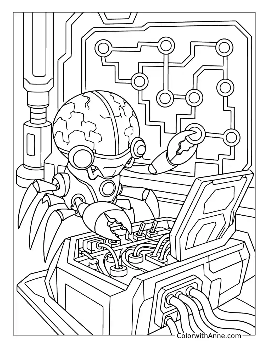 Brainstorm Solves the Power Grid coloring page