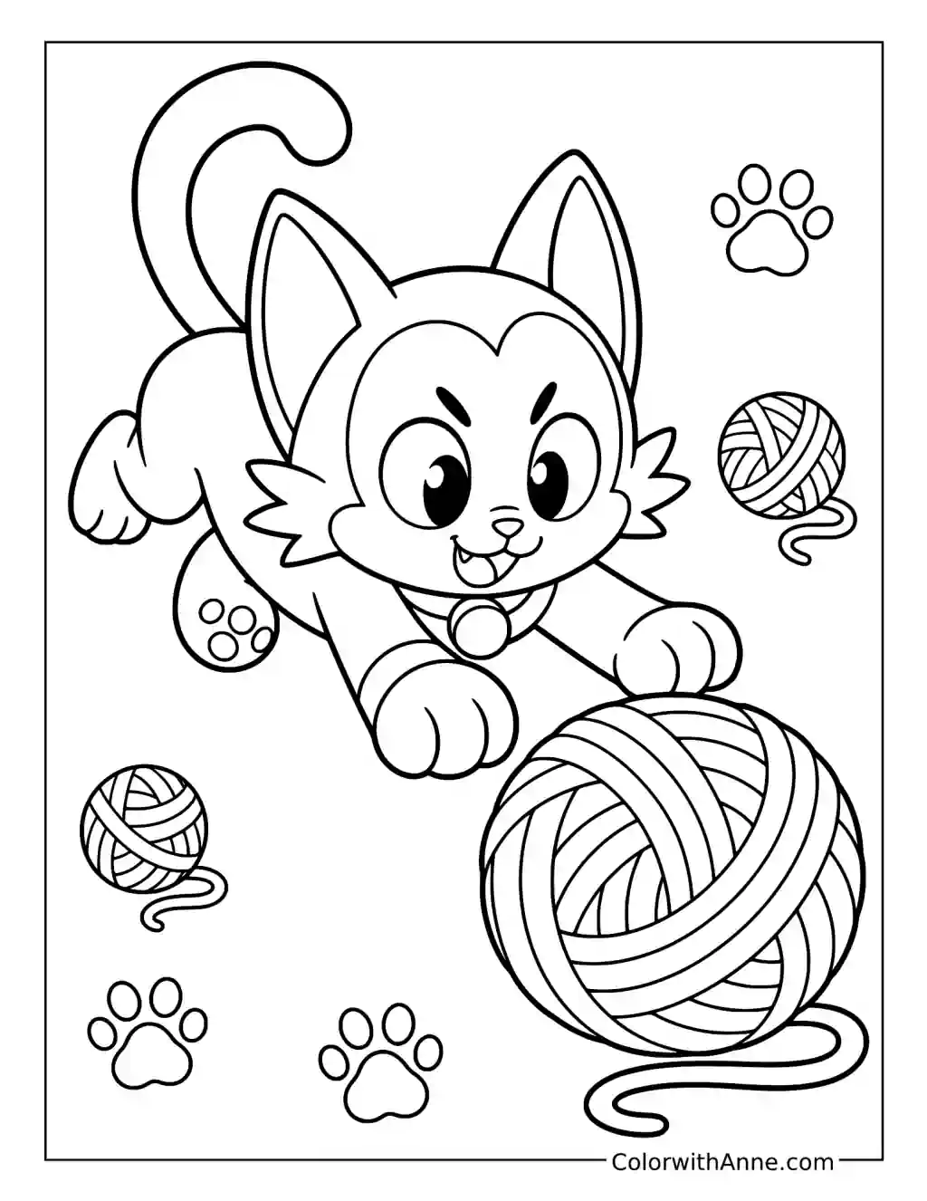 Brawl Stars Kit Playing with Balls of Yarn coloring page