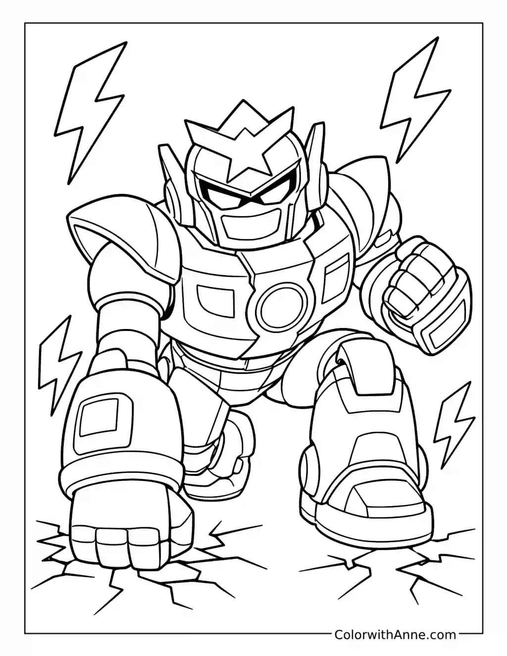 Brawl Stars Surge Landing with a Powerful Punch coloring page