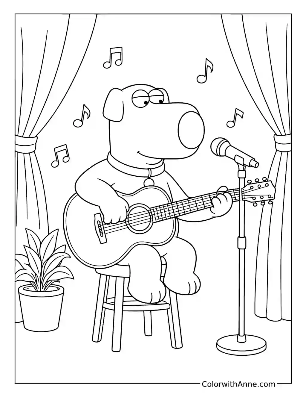 Brian Playing Guitar coloring page