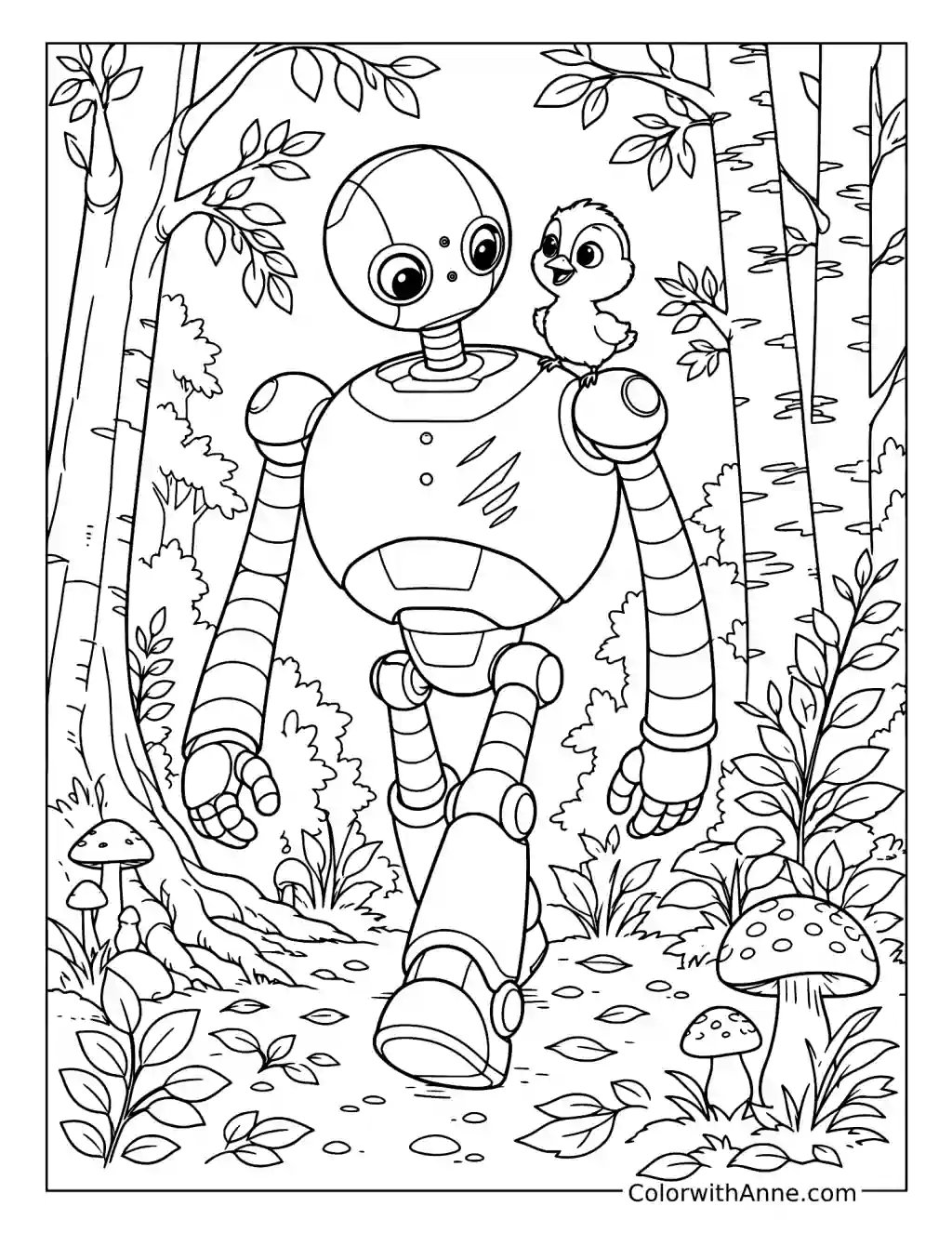 Brightbill Riding on Roz's Shoulder coloring page