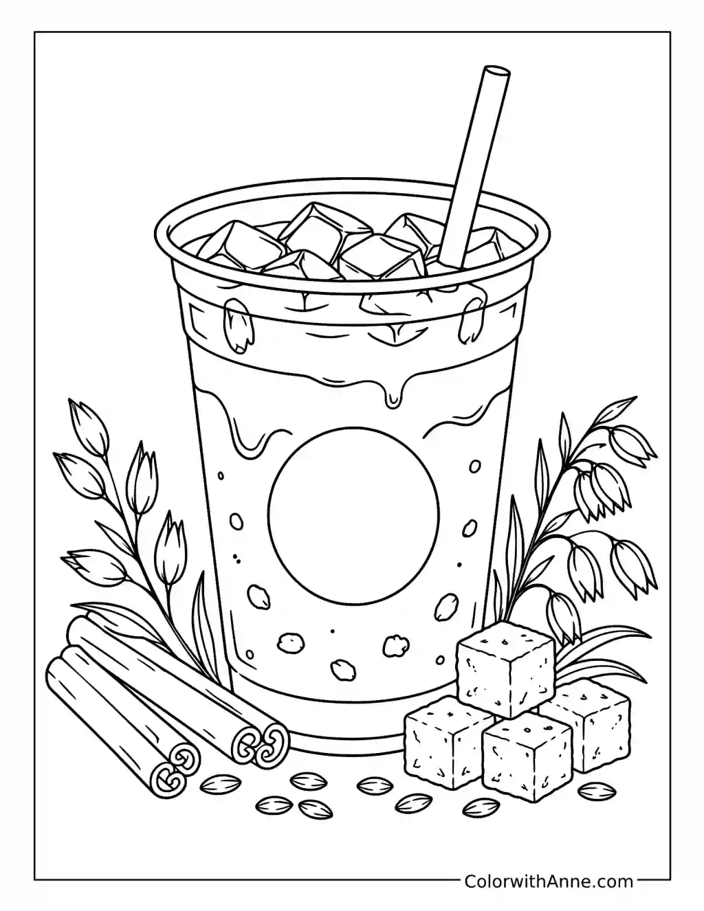 Brown Sugar Oatmilk Shaken Espresso coloring page