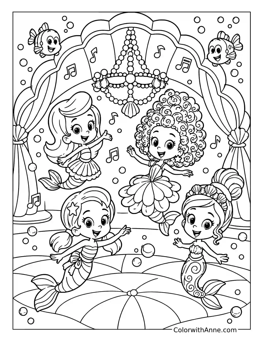 Bubble Guppies Mermaid Ball Dance coloring page
